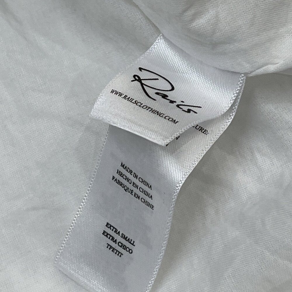 Rails Valentina Dress White Gauzy Smocked‎ Tiered Mini Size XS Cottagecore Beach - Picture 9 of 11